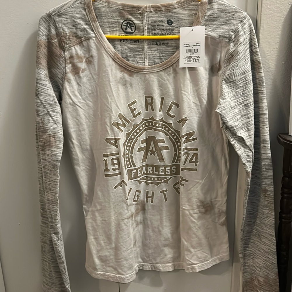 Nwt American Fighter long sleeve top (gold/glitter)
